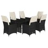 vidaXL Set mobilier de grădină cu perne, 7 piese, negru, poliratan