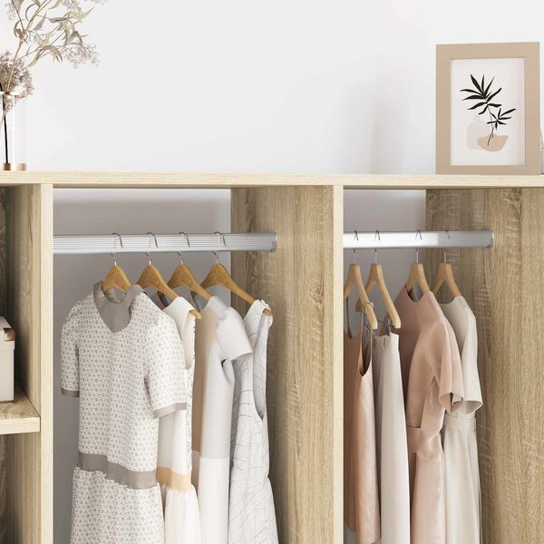 vidaXL Șină pentru dressing 2 pcs Argintiu 764 x 15 x 29 mm