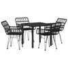vidaXL Set de masă pentru grădină 5 pcs Negru