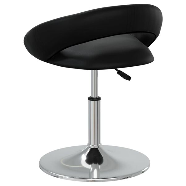 vidaXL Scaun de bucătărie pivotant, negru, piele ecologică