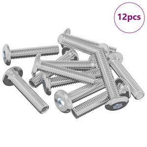 vidaXL Șurub de blocare Simplu 12 pcs Argintiu M6 x 30 mm Oțel