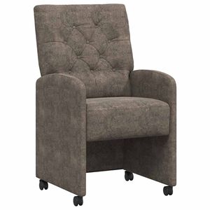 vidaXL Scaune de dining cu roți 2 pcs Gri &icirc;nchis 58 x 67 x 97 cm