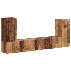 vidaXL Set comodă TV 4 pcs Lemn Vechi Lemn compozit