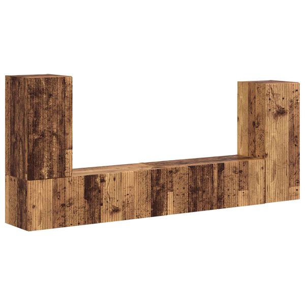 vidaXL Set comodă TV 4 pcs Lemn Vechi Lemn compozit