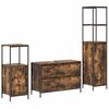 vidaXL Set de mobilier pentru baie 3 pcs Stejar fumuriu Lemn compozit