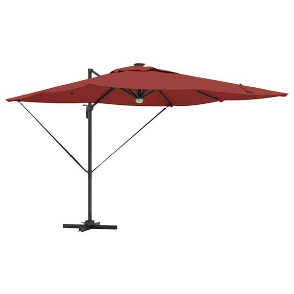 vidaXL Parasol Roma Roșu 286 x 284 x 270 cm Aluminiu și poliester