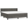 vidaXL Pat box spring cu saltea, gri &icirc;nchis, 160x200 cm, catifea