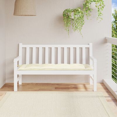 vidaXL Pernă bancă de grădină, alb crem, 150x50x7 cm, textil oxford