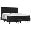 vidaXL Pat cu arcuri cu saltea Negru 200 x 200 cm țesătură