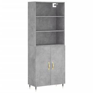 vidaXL Dulap &icirc;nalt, gri beton, 69,5x34x180, lemn compozit