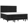 vidaXL Pat box spring cu saltea, negru, 160x200 cm, catifea