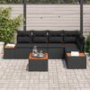 vidaXL Set de canapele pentru grădină cu pernă 6 pcs Negru Rattan poli