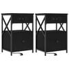 vidaXL Dulap de noapte 2 buc. Stejar Negru 40 x 31 x 60 cm