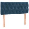 vidaXL Pat box spring cu saltea, albastru &icirc;nchis, 90x190 cm, catifea