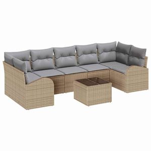 vidaXL Set de canapele pentru grădină Bej 55 x 55 x 37 cm poliratan