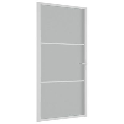 vidaXL Ușă de interior, 102,5x201,5 cm, alb, sticlă mată și aluminiu