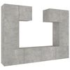 vidaXL Set dulap TV, 6 piese, gri beton, lemn prelucrat