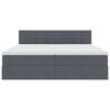 vidaXL Pat cu storage cu saltea cu headboard Gri &icirc;nchis 90 x 200 cm