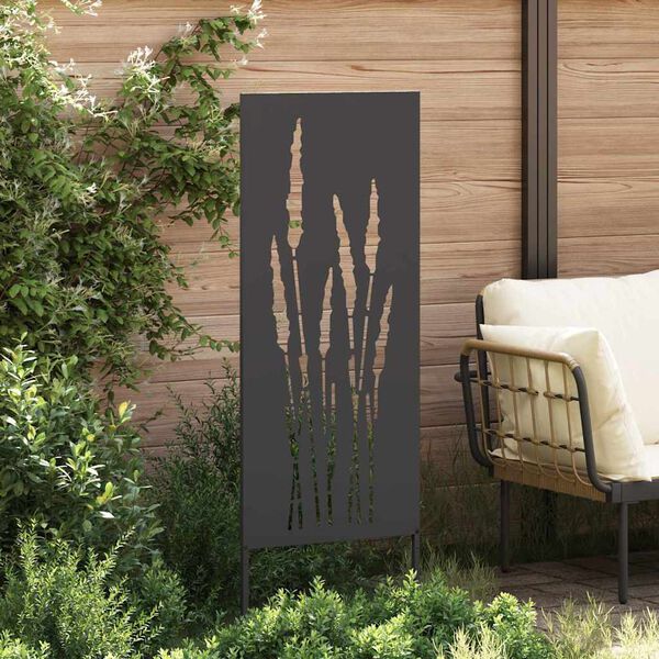 vidaXL Ecran de intimitate pentru grădină Floral Negru 50 x 140 cm