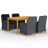vidaXL Set mobilier de grădină, 5 piese, gri &icirc;nchis