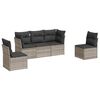 vidaXL Set canapele de grădină cu perne, 5 piese gri deschis poliratan