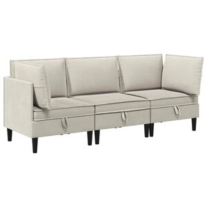 vidaXL Set de mobilier pentru living 3 buc. Ovăz Țesătură