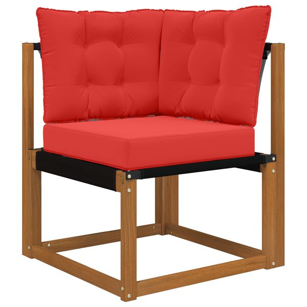 vidaXL Perna pentru canapea de exterior 3 pcs Roșu Poliester