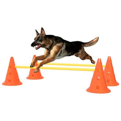vidaXL Set de obstacole pentru câini, portocaliu și galben