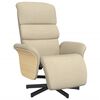 vidaXL Scaun rabatabil cu suport pentru picioare crem material textil