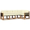 vidaXL Set de canapele de exterior 5 buc. Natural și Crem