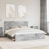 vidaXL Cadru de pat cu headboard Beton 180 x 200 cm Lemn de pin masiv