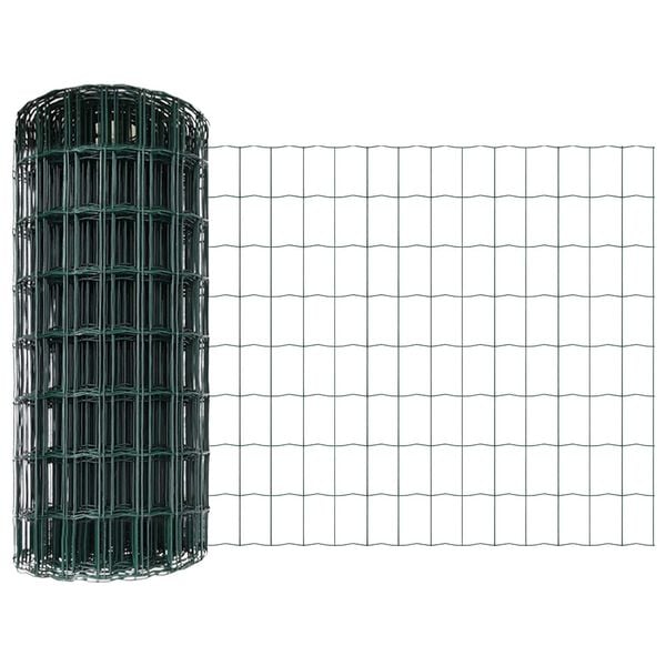 vidaXL Gard Euro Verde 0,8 x 25 m Fier acoperit cu PVC