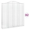 vidaXL Coșuri gabion arcuite 2 buc. 200x30x200/220 cm fier galvanizat