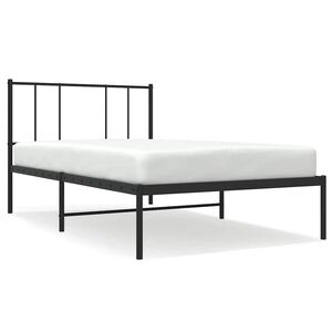 vidaXL Cadru de pat metalic cu tăblie, negru, 90x190 cm