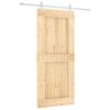 vidaXL Ușă glisantă Natural și Alb 90 x 210 cm Lemn de Pin Solid