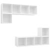 vidaXL Set de dulapuri TV, 4 piese, alb, lemn prelucrat