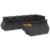 vidaXL Set mobilier de grădină cu perne, 9 piese, negru, poliratan