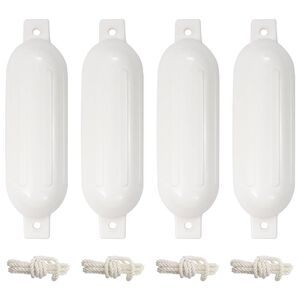 vidaXL Bară de protecție barcă, 4 buc., alb, &Oslash; 14x50 cm, PVC