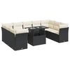 vidaXL Set canapele de grădină cu perne, 10 piese, negru, poliratan