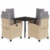 vidaXL Set mobilier pentru grădină, 5 piese, cu perne, bej, poliratan