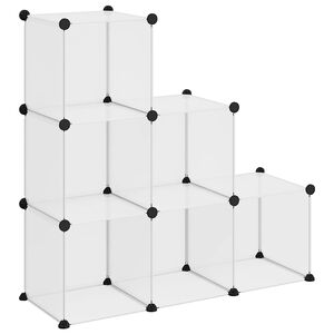 vidaXL Organizator cub de depozitare, 6 cuburi, transparent, PP