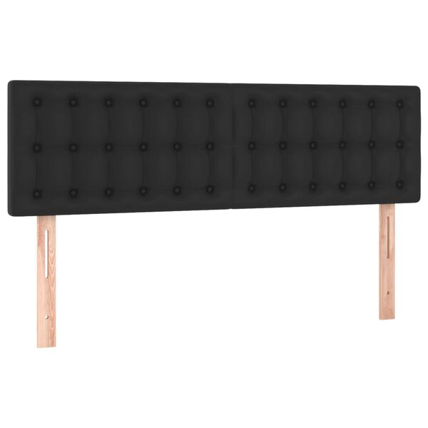 vidaXL Tăblii de pat, negru, 144x5x78/88 cm, piele ecologică