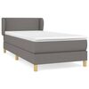 vidaXL Pat box spring cu saltea, gri &icirc;nchis, 90x190 cm, textil