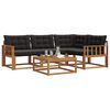 vidaXL Set de canapele de exterior cu pernă 5 pcs Natural și Negru