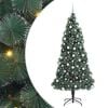 vidaXL Pom de Crăciun artificial pre-iluminat cu set de globuri Verde
