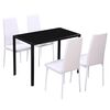 vidaXL Set mobilier bucătărie 5 piese, piele artificială, negru și alb