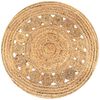 vidaXL Covor din iută cu design &icirc;mpletit, 90 cm rotund