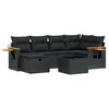 vidaXL Set canapele de grădină cu perne, 7 piese, negru, poliratan