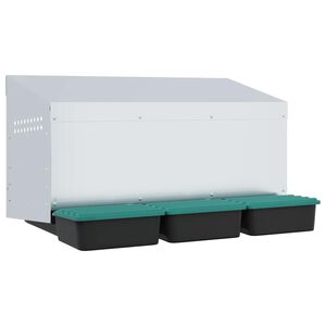 vidaXL Cuibăr pentru găini cu 3 compartimente, montat pe perete, oțel galvanizat