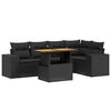 vidaXL Set mobilier de grădină cu perne, 6 piese, negru, poliratan